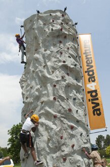 Children enjoying the climb wall from Avid4Anventure